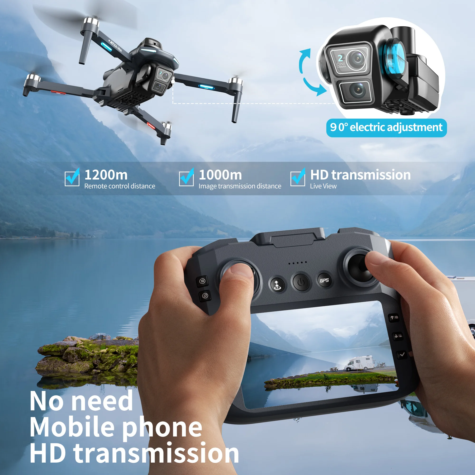 Drone GPS Original XT606 MAX 4 - Jjrc Drone X12 avis et prix